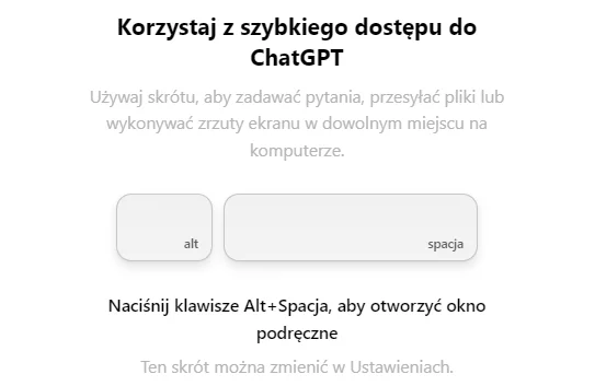 Sposób na włączenie ChatGPT na Windowsie za pomocą skrótu klawiszowego